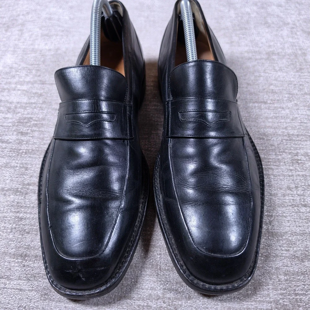 Cole Haan C02992 Penny Loafer Mens 10 Black Leather Made in Italy Slip On Dress